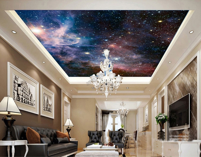  plafond  tendu  fataisie dans l espace Papier peint Sol 3D